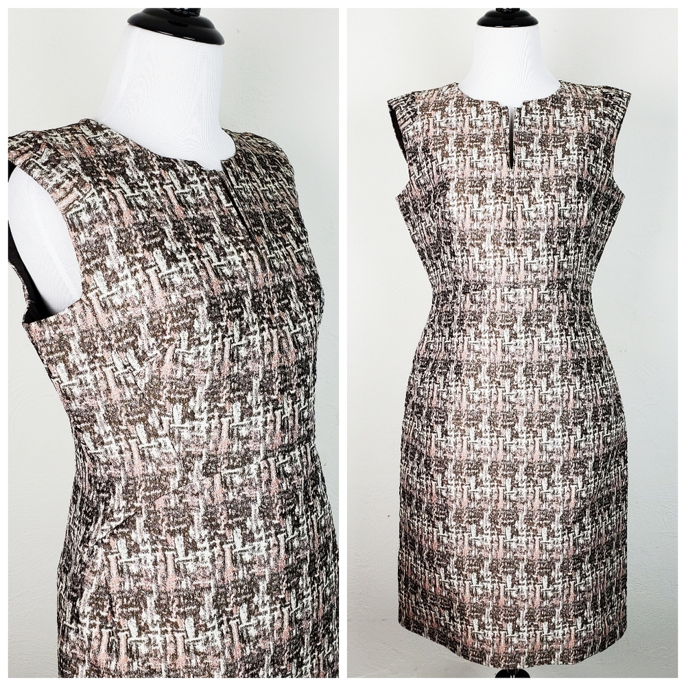 Lafayette 148 Dress Sheath Jacquard Designer Luxury Career Office Sophisticated - Picture 1 of 9